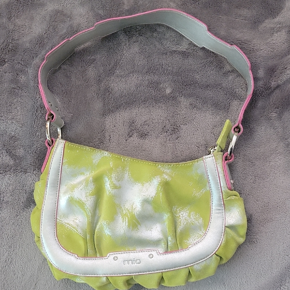 Lime and Silver Shoulder Bag